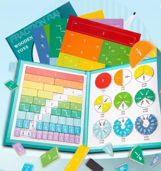 Magnetic Fraction Demonstration Book. 1 Set Math Teaching Aid. Learning Toy for Gift. Mathematical Knowledge Training Toys. Interactive Game Props. Educational Material - Bild 3