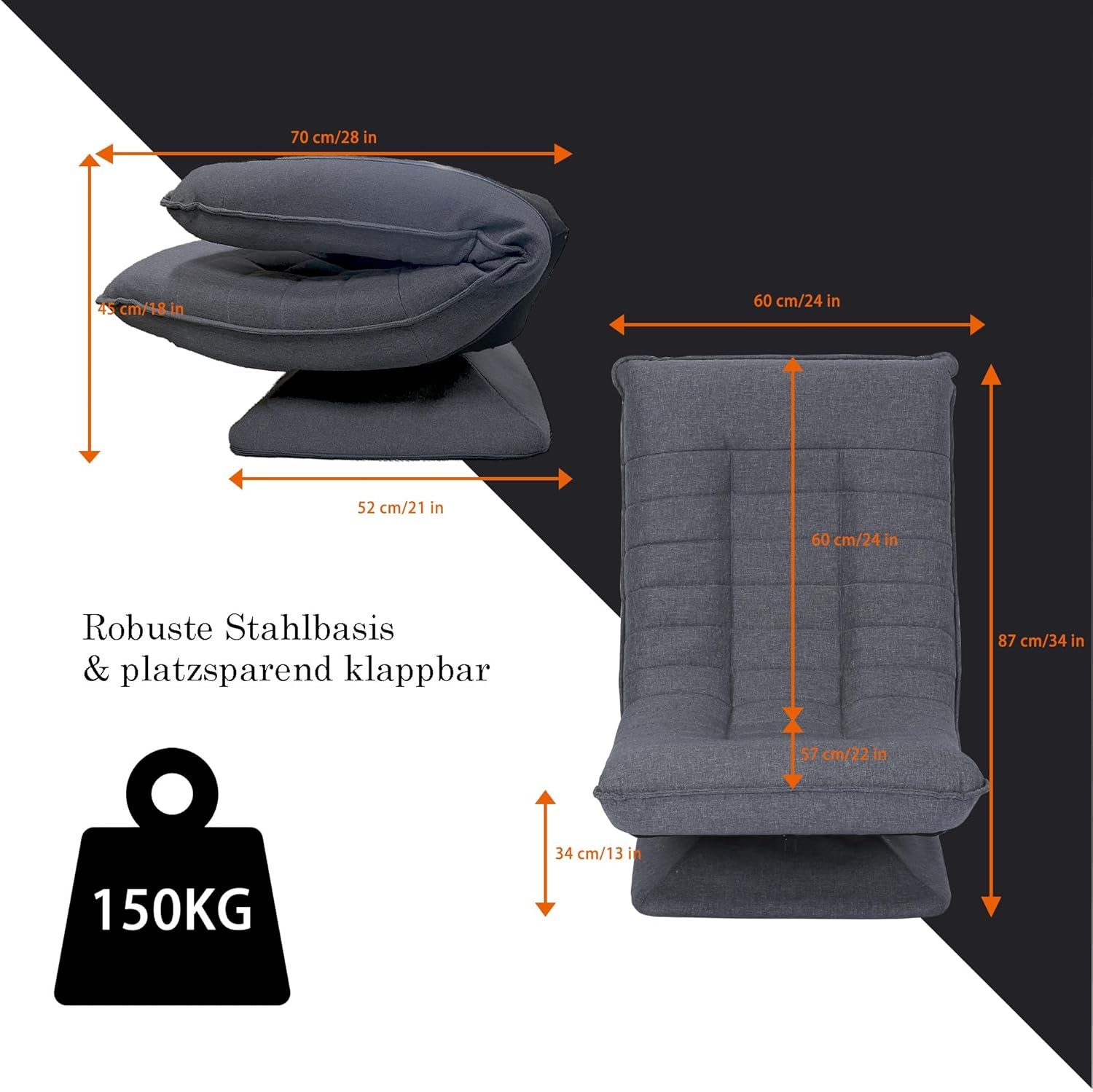 Smart Gaming-Bodenstuhl (360° Drehbar | Verstellbar & Faltbar — Ready-to-Use) - Image 5