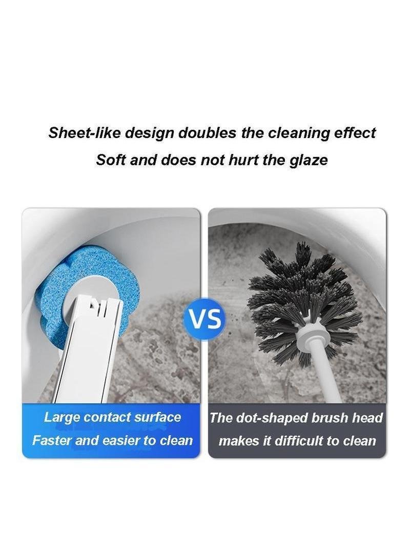 Disposable Toilet Brush Set mit 24 Düften Köpfen Wandmontiertem Halter Integriertes Detergenzdispenser Badezimmerreinigungssystem für Spüle Badewanne Abfluss Urinal - Image 5