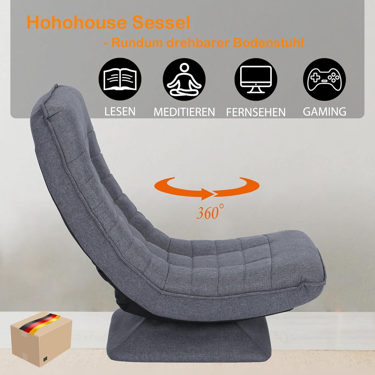Smart Gaming-Bodenstuhl (360° Drehbar | Verstellbar & Faltbar — Ready-to-Use) - Image 7