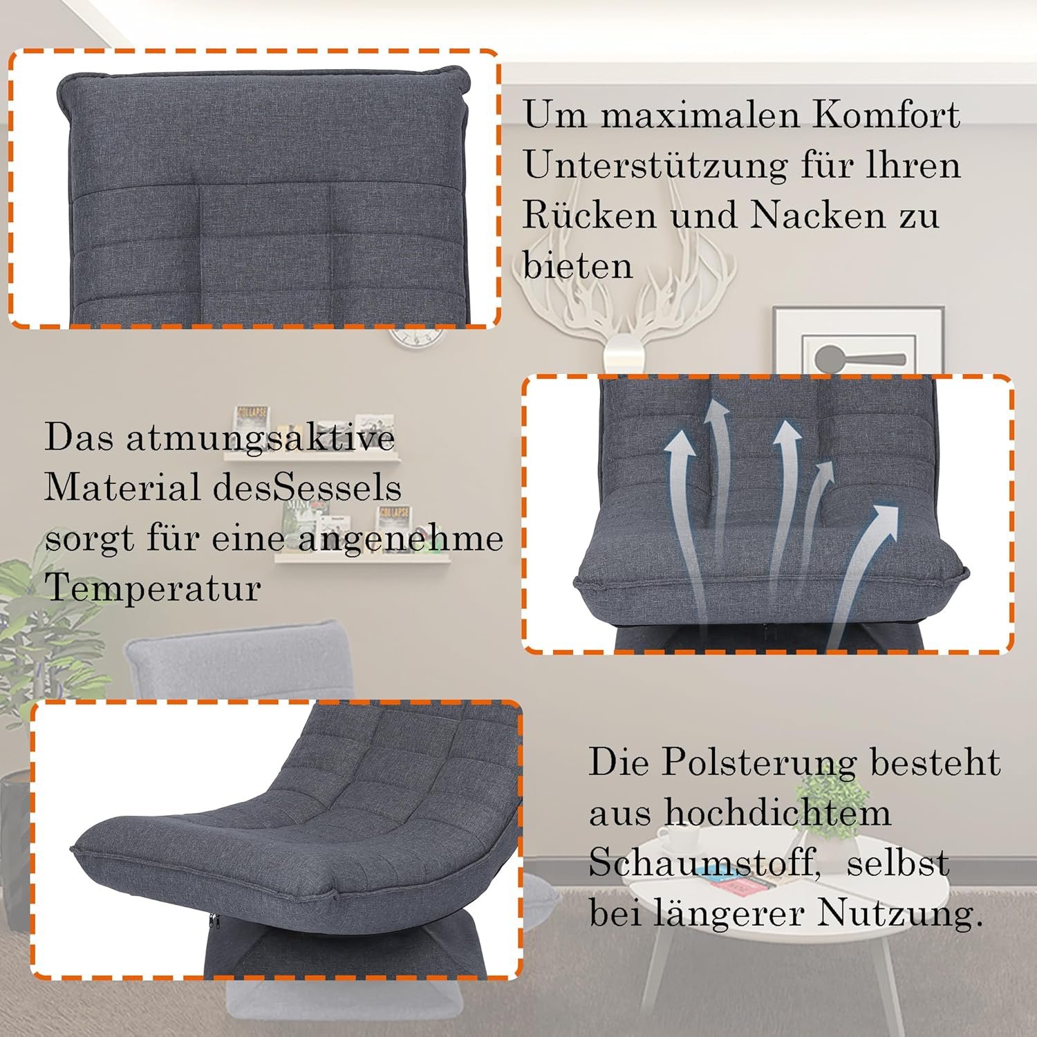 Smart Gaming-Bodenstuhl (360° Drehbar | Verstellbar & Faltbar — Ready-to-Use) - Image 2