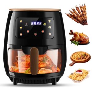 Oyajia™ 360° Sichtglas Heißluftfritteuse 5L — Der knusprige 6-in-1 XXL Airfryer ohne Öl