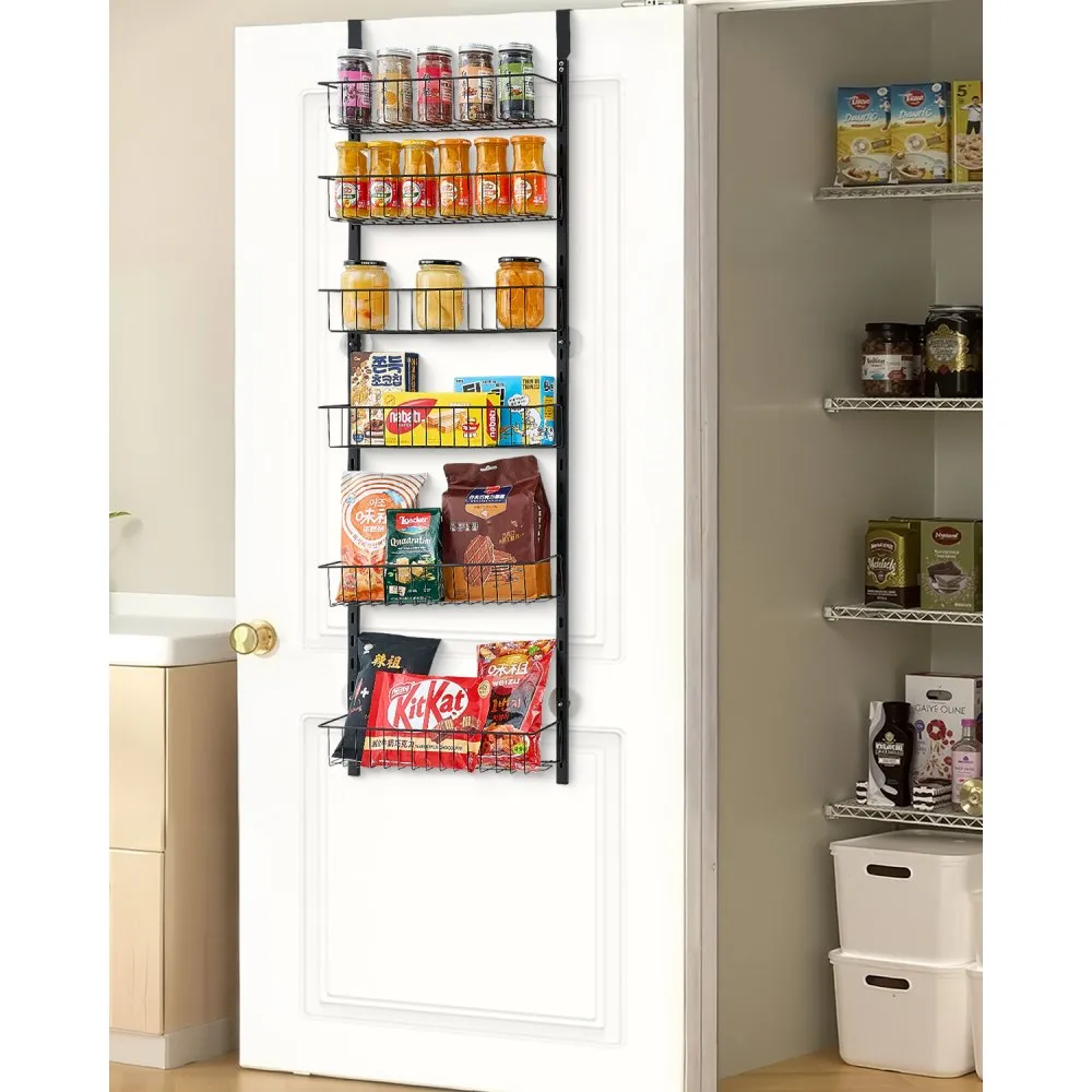 【VEVOR Sommersale】VEVOR Über Tür Pantry Organizer, Pantry Organisation und Aufbewahrung, robustes Hängeschrankregal aus Stahl für Gewürze, verstellbare Wand Gewürzregale, für Küche, Waschküche und Badezimmer - Image 4